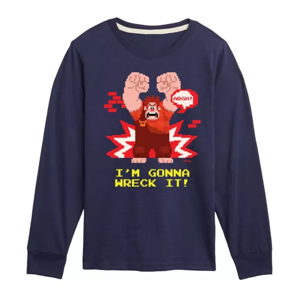 

Футболка с длинным рукавом с принтом Wreck it ralph boys 8-20 gonna wreck it Disney, синий