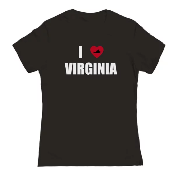 

Футболка с принтом "I heart Virginia" для подростков Unbranded, черный