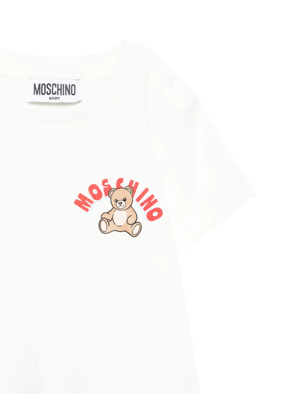 Футболка с изображением медвежонка Moschino Kids, белый — фото 3