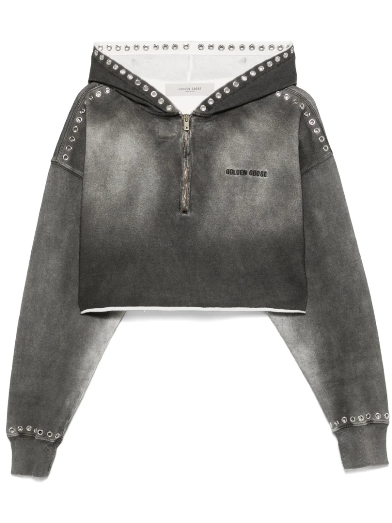 

Укороченная толстовка с эффектом распыления Golden Goose, серый