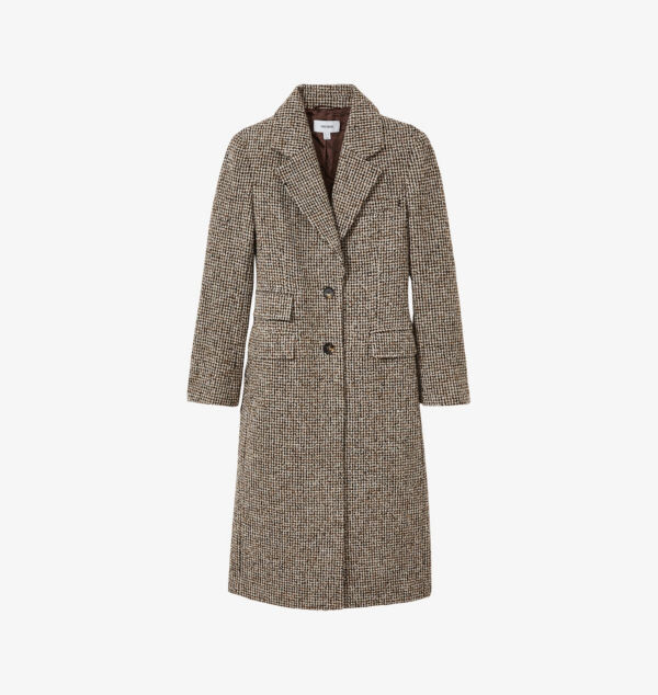

Пальто Kai из смесовой шерсти с узором «гусиная лапка» Reiss, коричневый