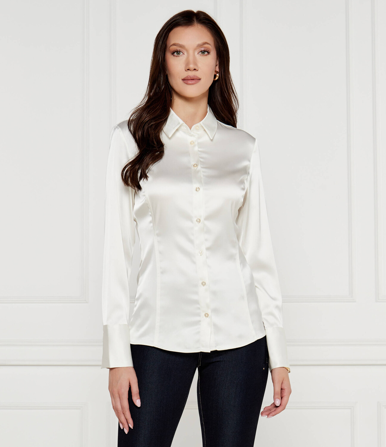 

Рубашка GUESS Fernanda Slim Fit, белый