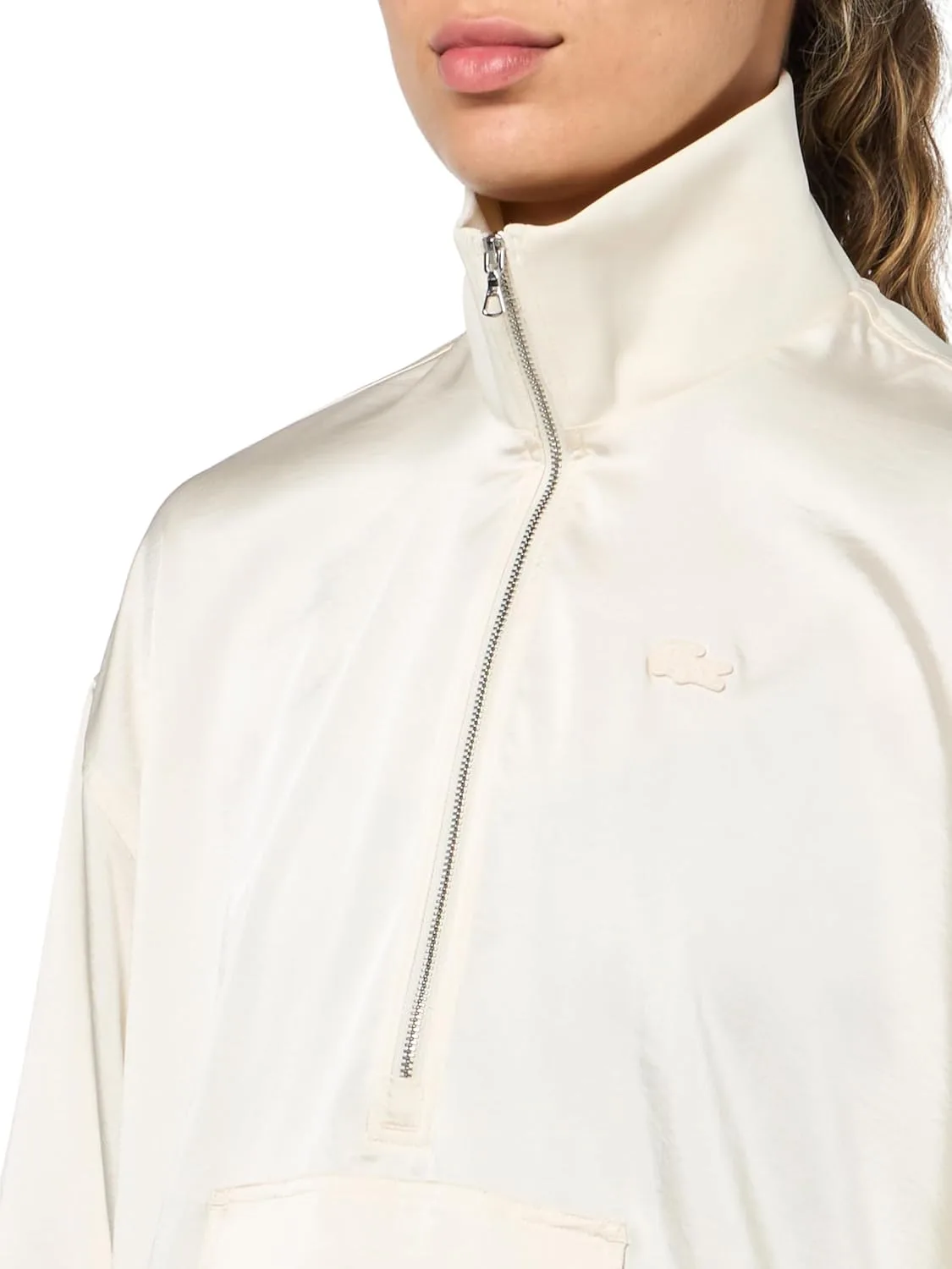 Куртка-рубашка Lacoste Белая с высокой молнией — фото 3