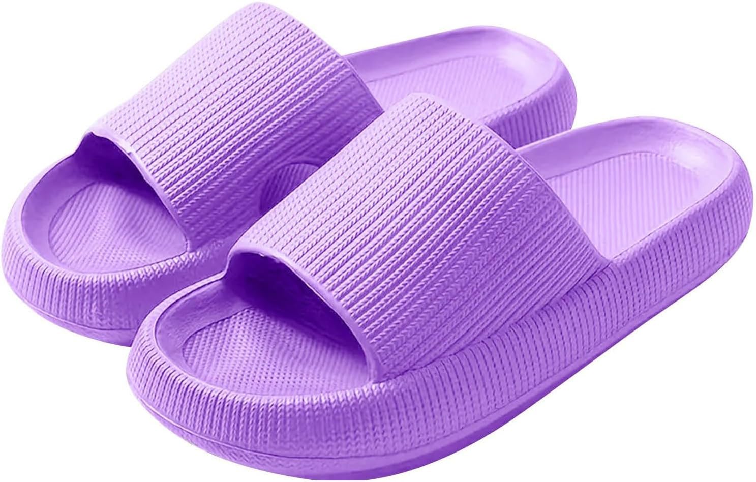 

Домашние тапочки Cloud Slippers для женщин и мужчин, мягкие тапочки из ЭВА, нескользящие быстросохнущие сандалии для душа, легкие и удобные сандалии с толстой подошвой для взрослых пар, для дома и улицы Generic, фиолетовый