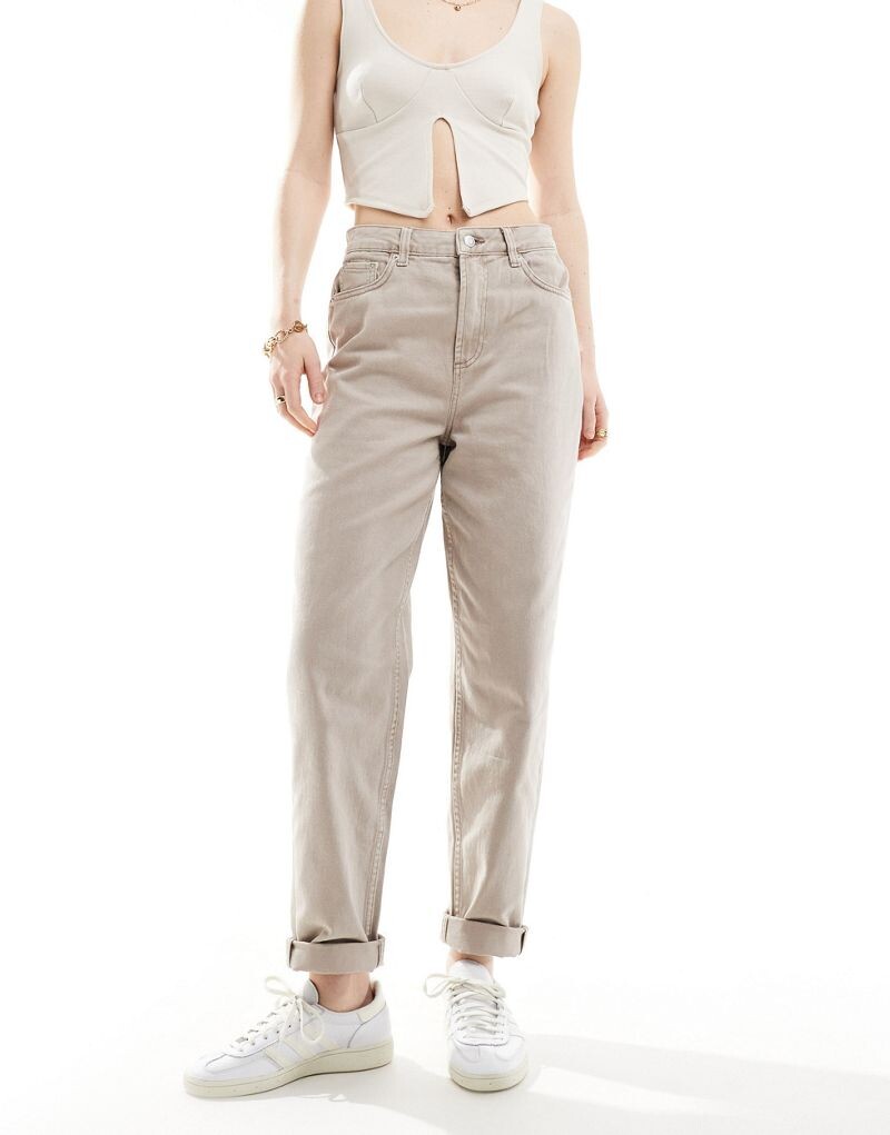 

Свободные джинсы нейтрального цвета для мамы ASOS DESIGN