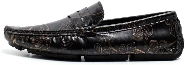 Лоферы с принтом Nubuck Leather, Black Gold SayfuR