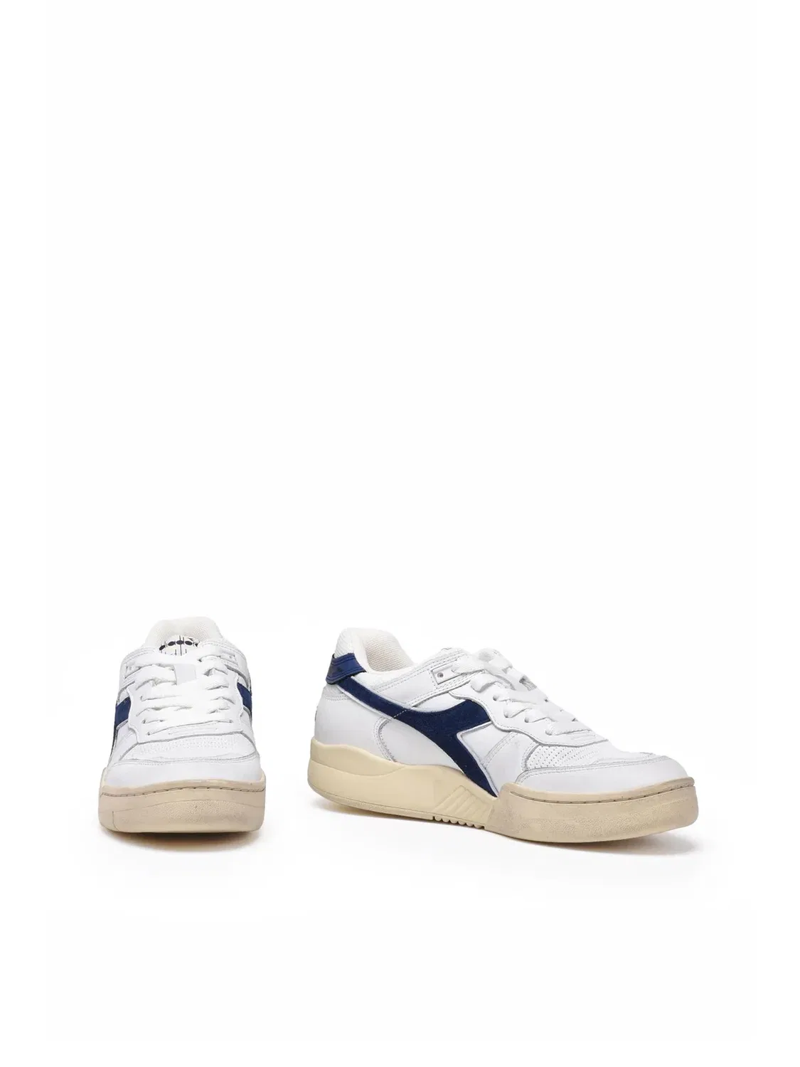 DIADORA HERITAGE Бело-голубые кожаные кроссовки B.560 — фото 2