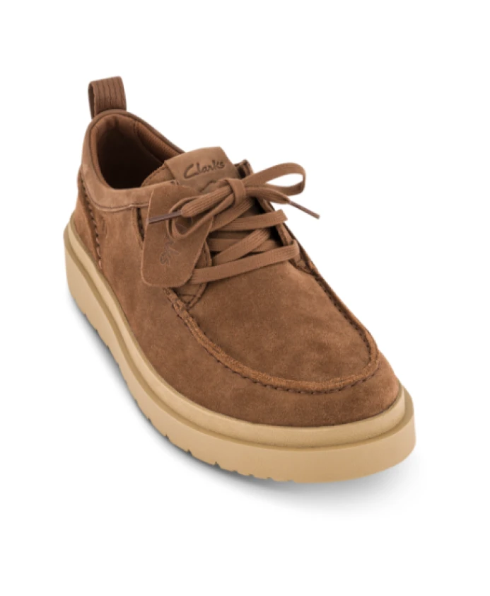 Коричневые кожаные туфли на шнуровке Clarks, коричневый — фото 2