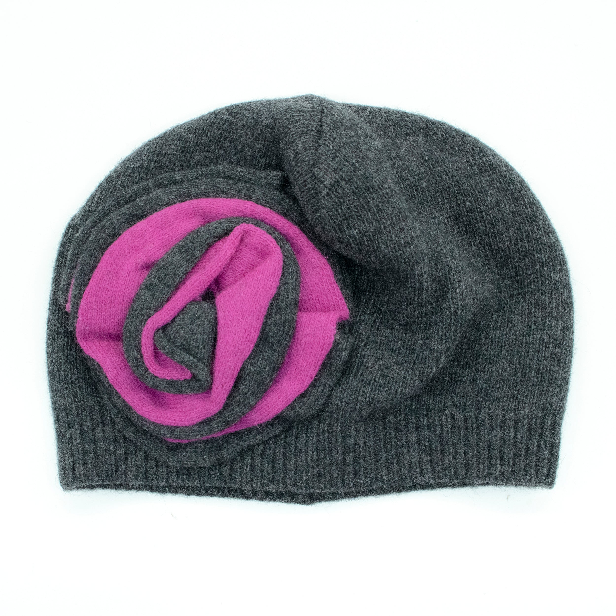 

Шляпа с цветком Portolano, цвет heather charcoal/very berry