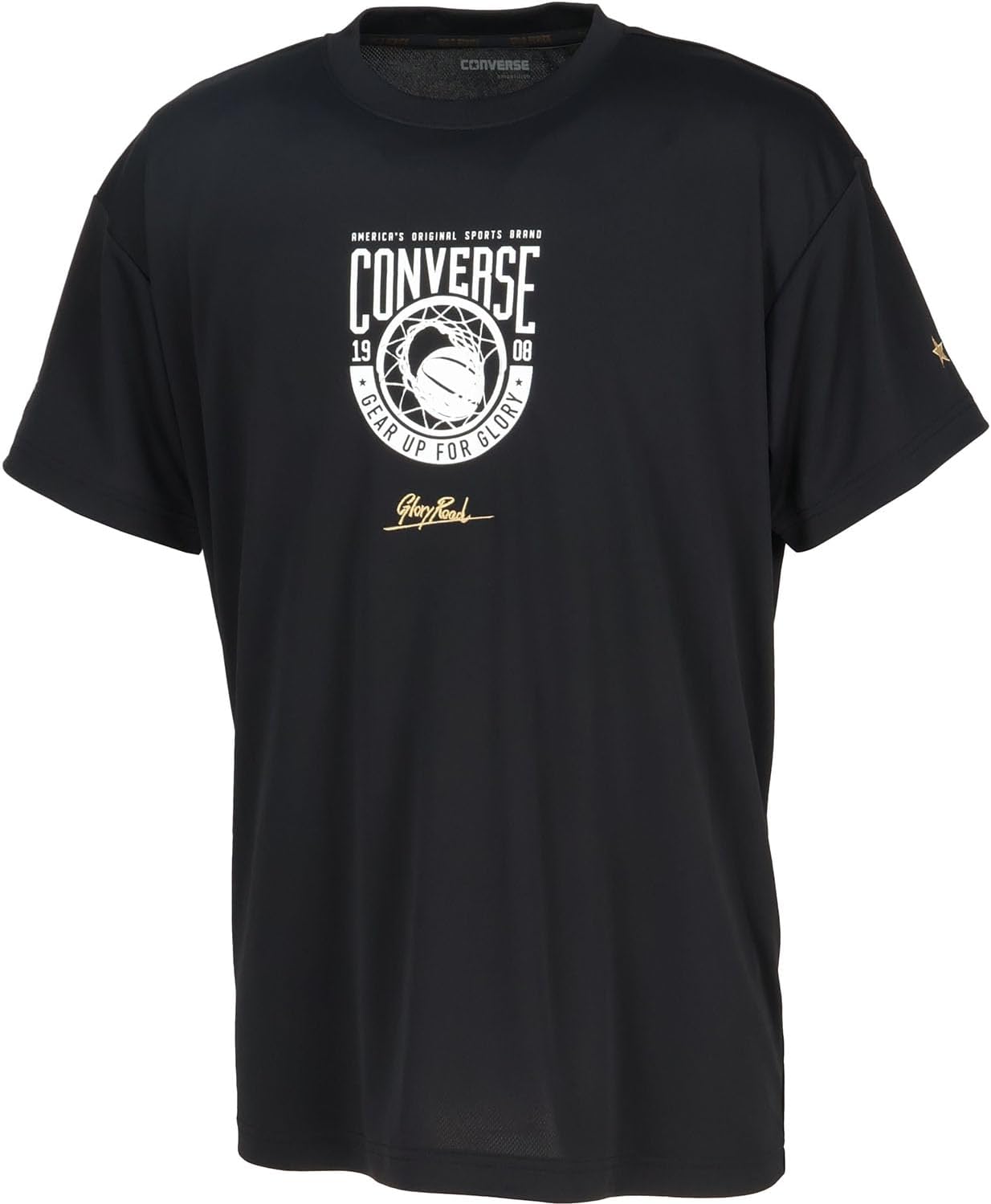 

Футболка с коротким рукавом из серии Basketball Gold (CBG251351), влагоотводящая, быстросохнущая, унисекс Converse, черный