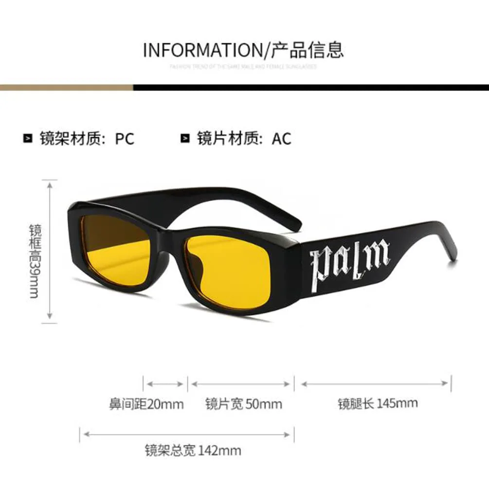 

Модные квадратные солнцезащитные очки для мужчин и женщин в стиле панк с буквами, с защитой от УФ-излучения (черная оправа с желтыми вкраплениями) Weloveushop, Yellow