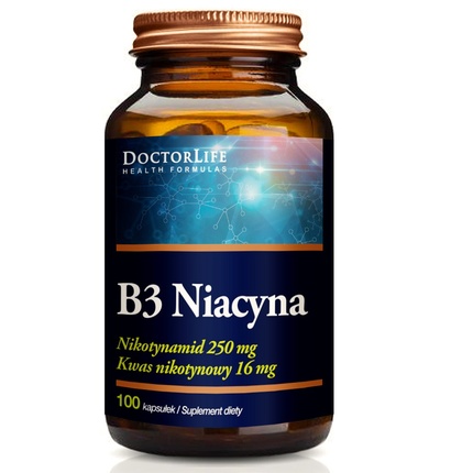 

Ниацинамид Витамин B3 500 мг Пищевая добавка - 100 капсул Doctor Life