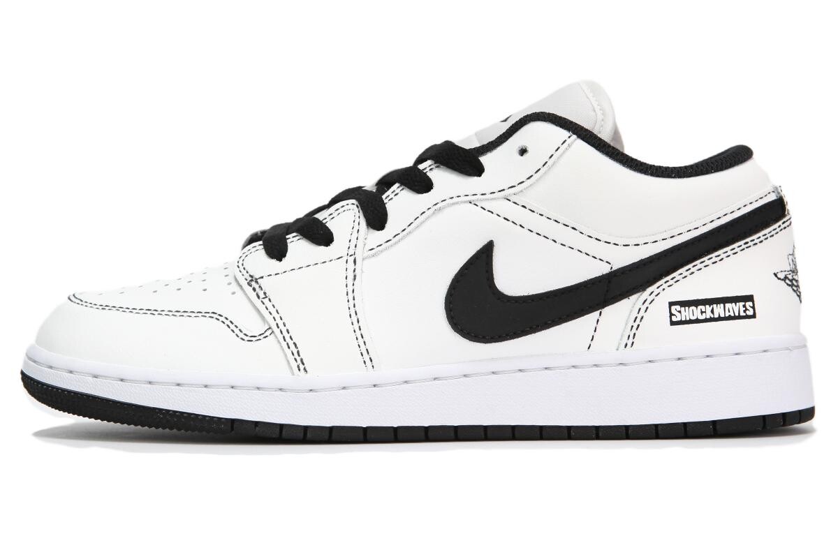 

Кроссовки Air Jordan 1 Vintage Basketball Shoes Women's Low-top White/Black, белый/черный