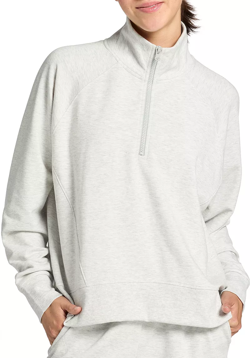 

Женская мягкая толстовка с молнией 1/2 DSG, цвет Light Heather Grey