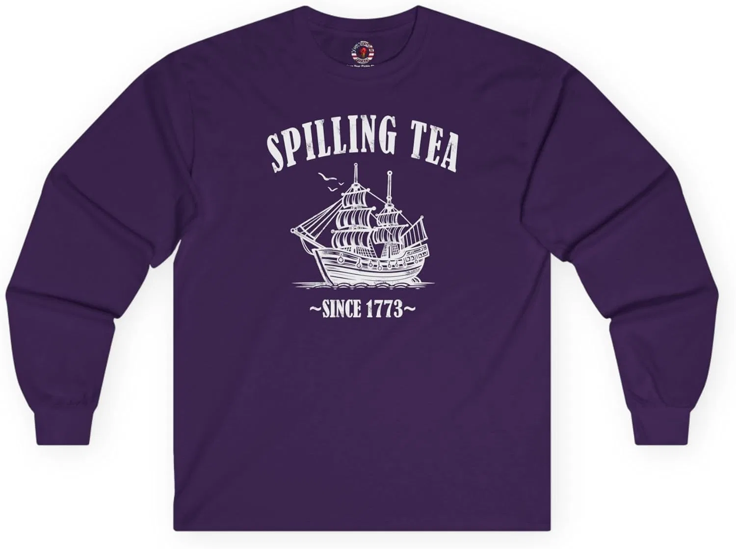 Футболка с длинным рукавом Spilling Tea Since 1773, фиолетовая