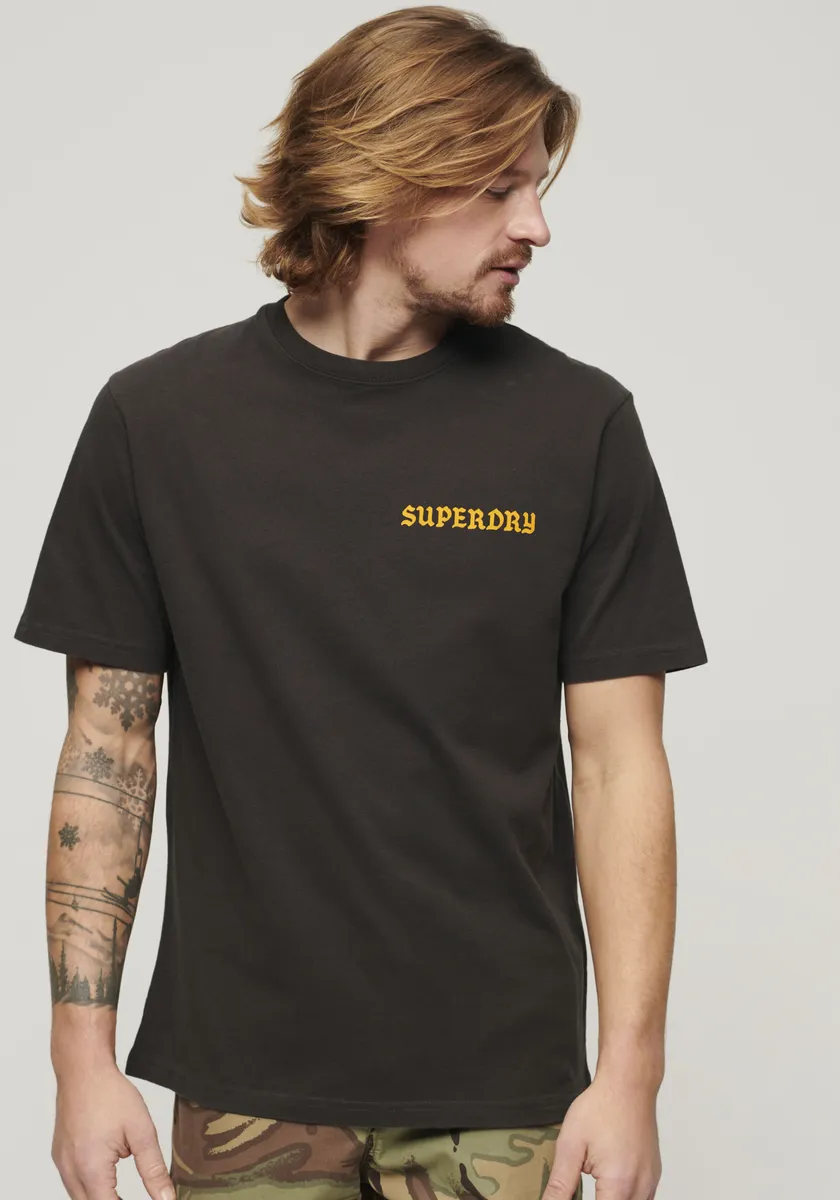 

Рубашка с принтом Superdry "SD-TATTOO GRAPHIC LOOSE T SHIRT", черный