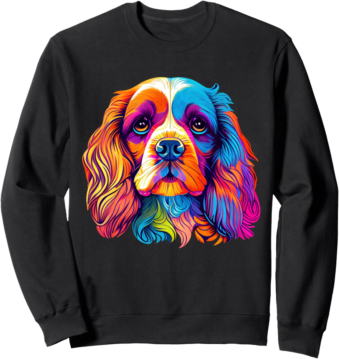 

Яркая толстовка с изображением кокер-спаниеля, черная Colorful Cocker Spaniel Dog Lovers Art
