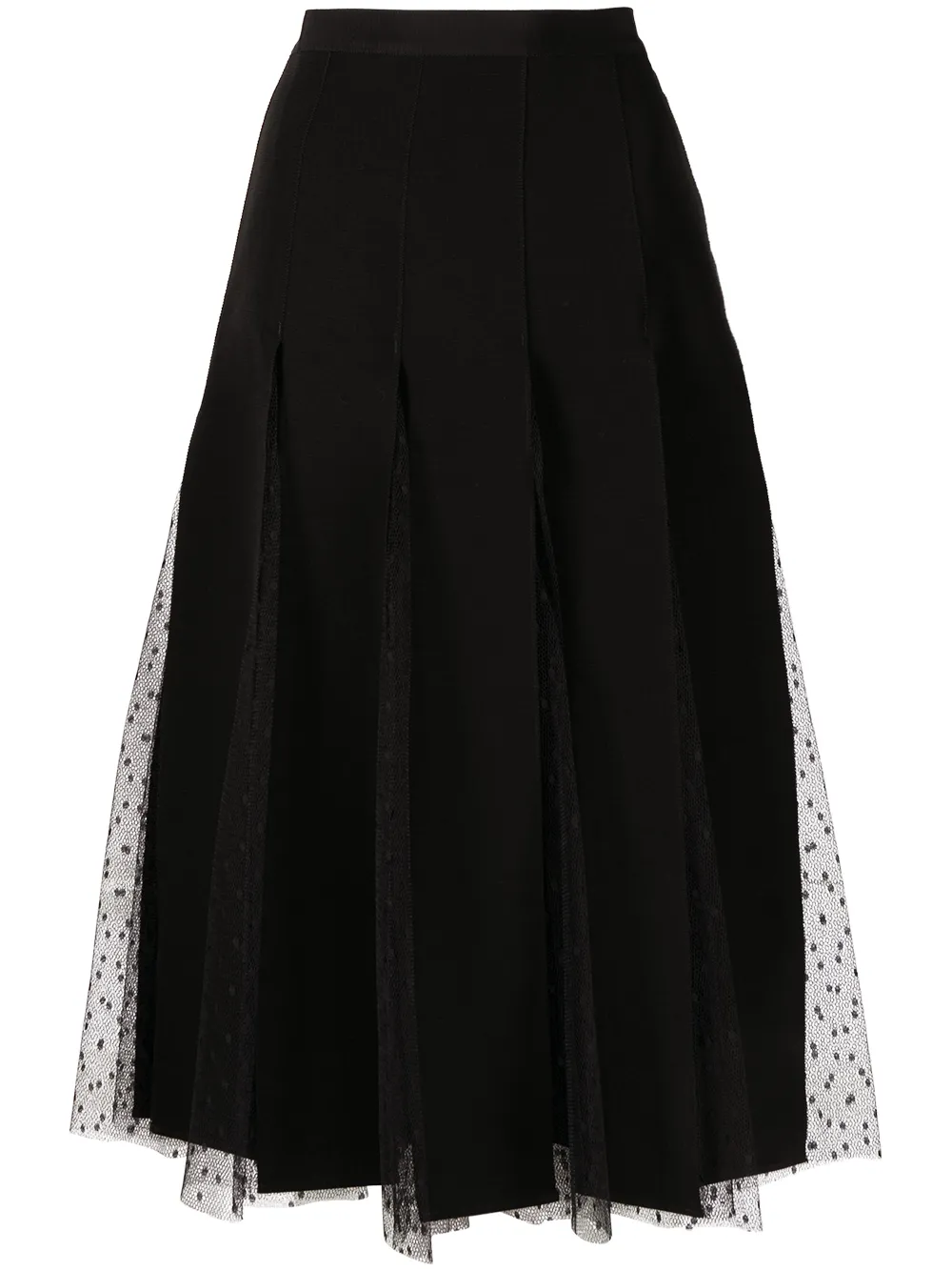 

Юбка миди из тюля пуэн-деспри Red Valentino, черный