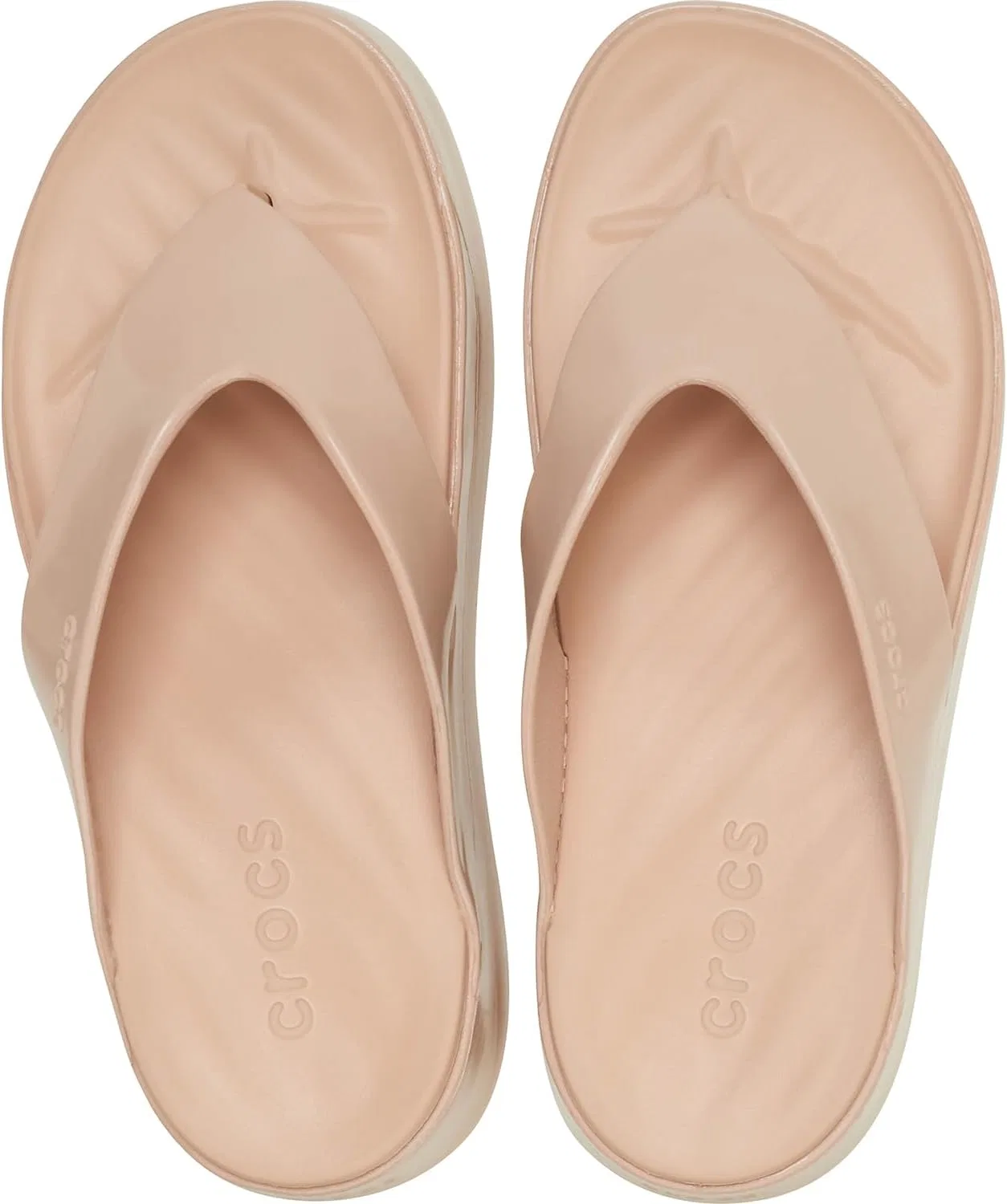 Женские шлепанцы Crocs Getaway на платформе из лакированной кожи, Pink Caramel Beige — фото 4