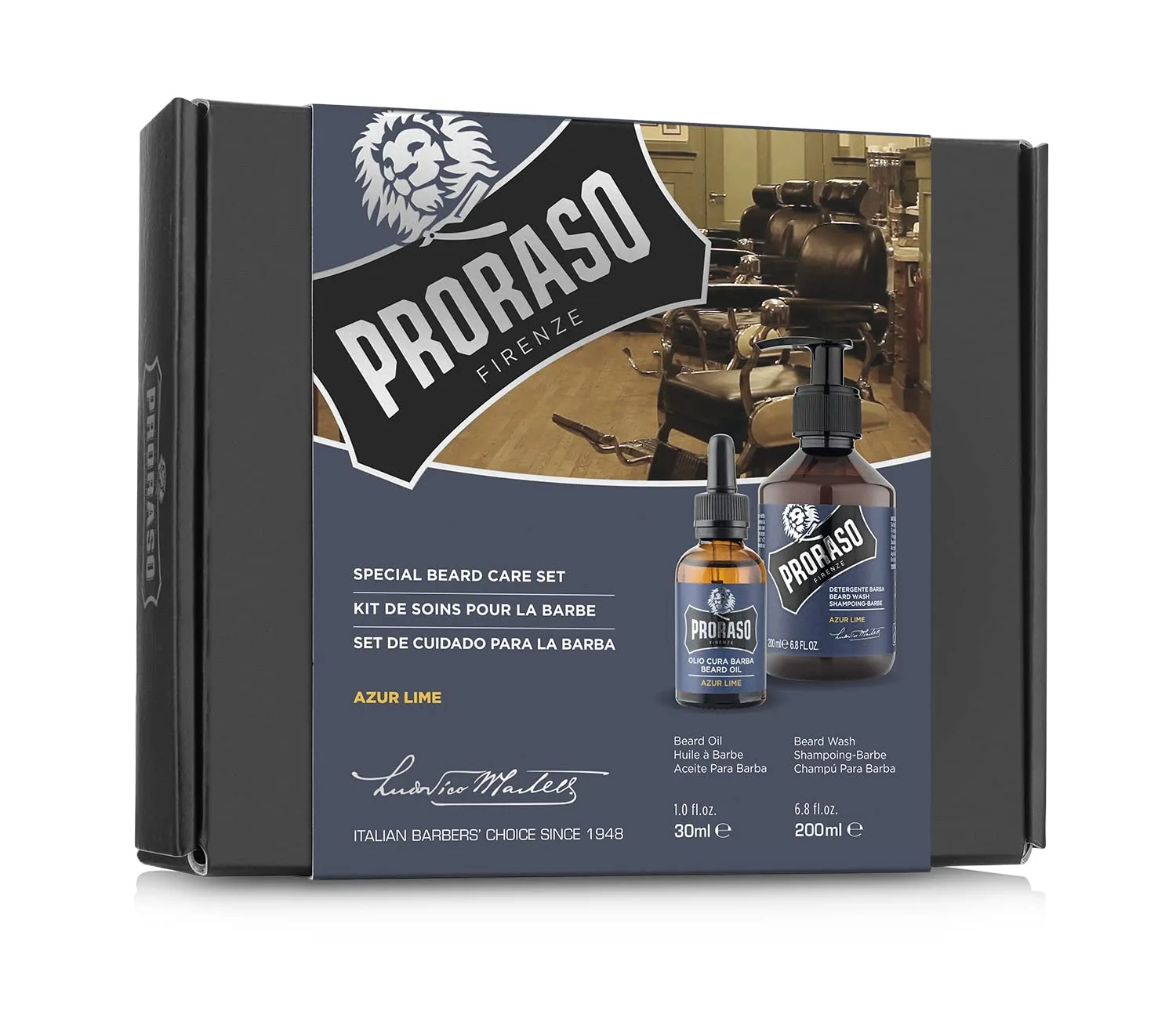 Набор для ухода за бородой Proraso Azur Lime: шампунь и масло для бороды со свежим цитрусовым ароматом для длинных или густых бород - Премиальный итальянский подарочный набор для мужчин. — фото 4