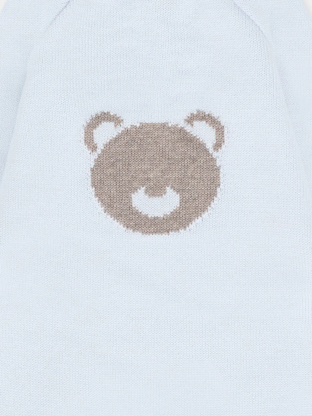 Вязаный комбинезон с изображением медведя Little Bear, синий — фото 3