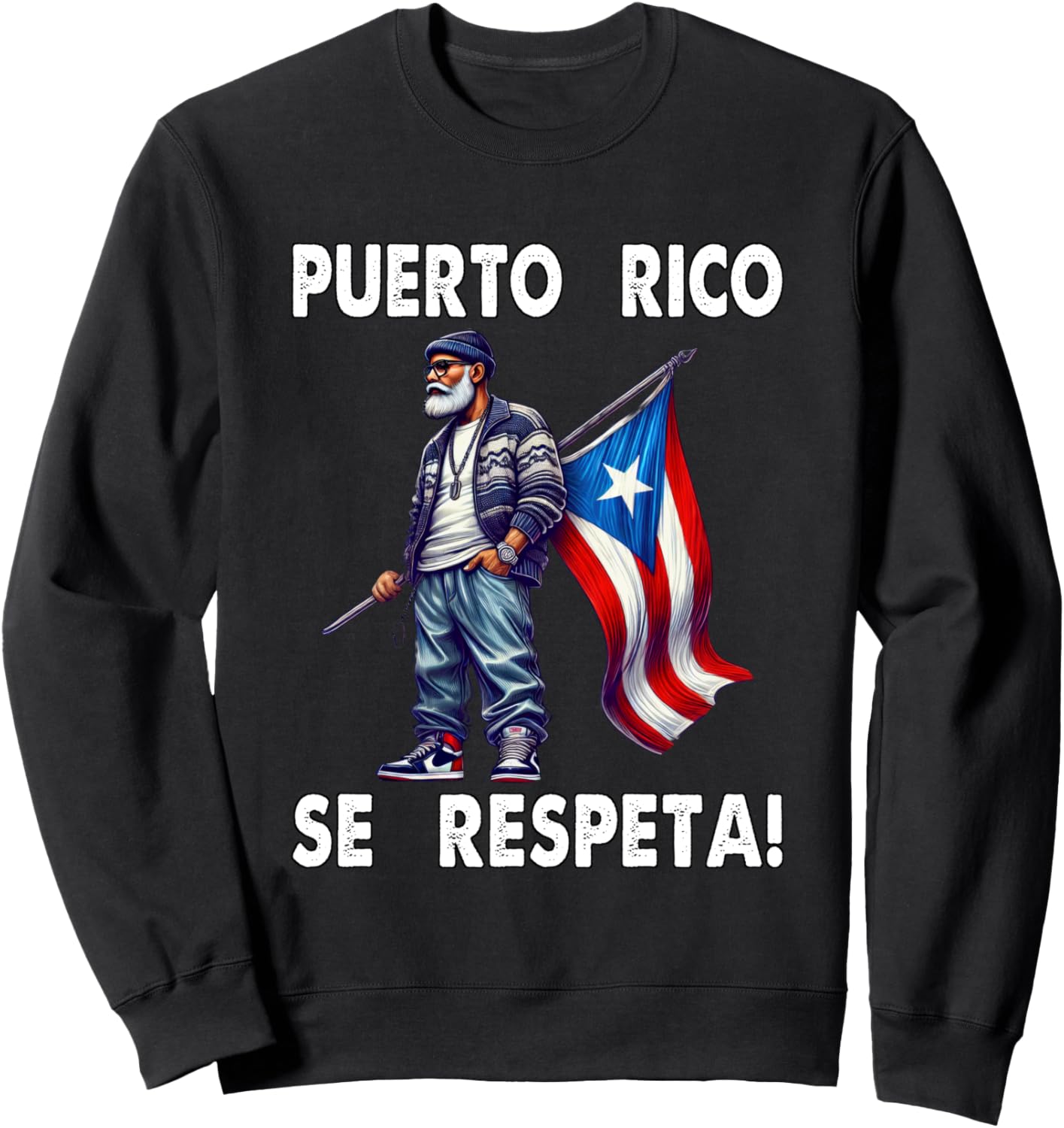 

Толстовка с флагом Puerto Rico Se Respeta Abuelo PR Boricua Puerto Rico Se Respeta Collection, More Here, черный