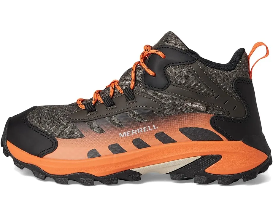Ботинки Merrell Kids Moab Speed 2 Mid Waterproof (Little Kids/Big Kids), Gunsmoke/Orange — фото 4
