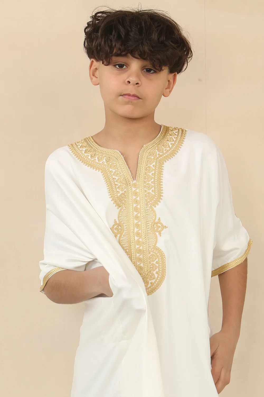 Arabic Thobes Детский белый марокканский халат для мальчиков Thobe Djellaba Jubba Eid — фото 4