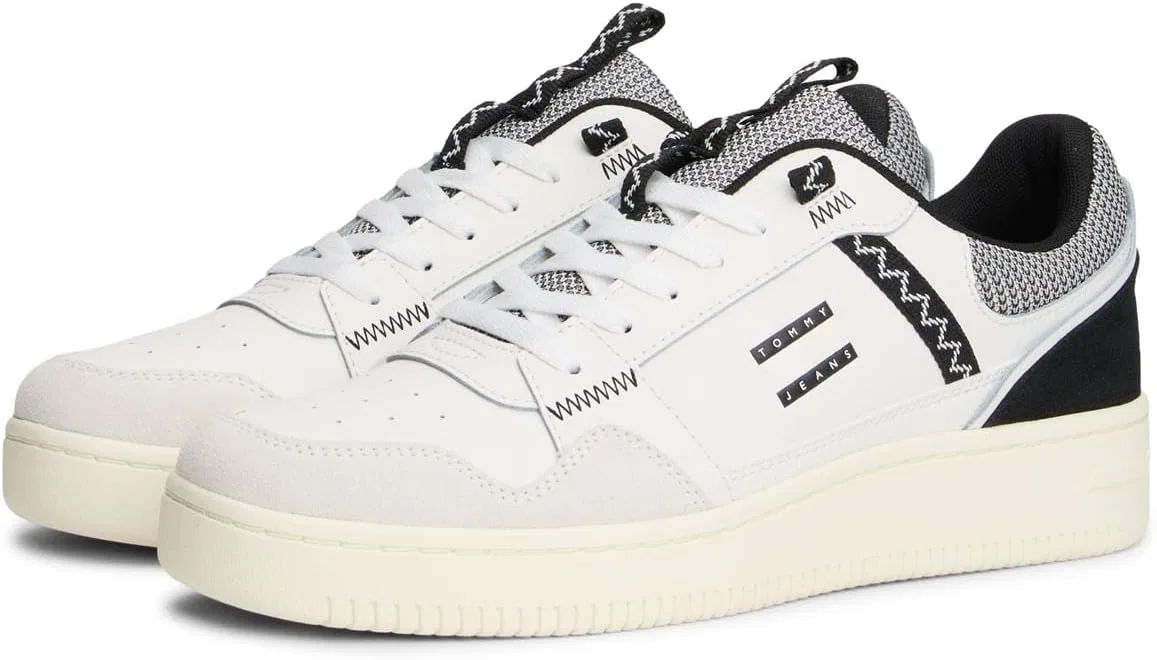 Мужские низкие кроссовки Tommy Jeans TJM Retro Basket Em0em01657, White Ecru Black — фото 3