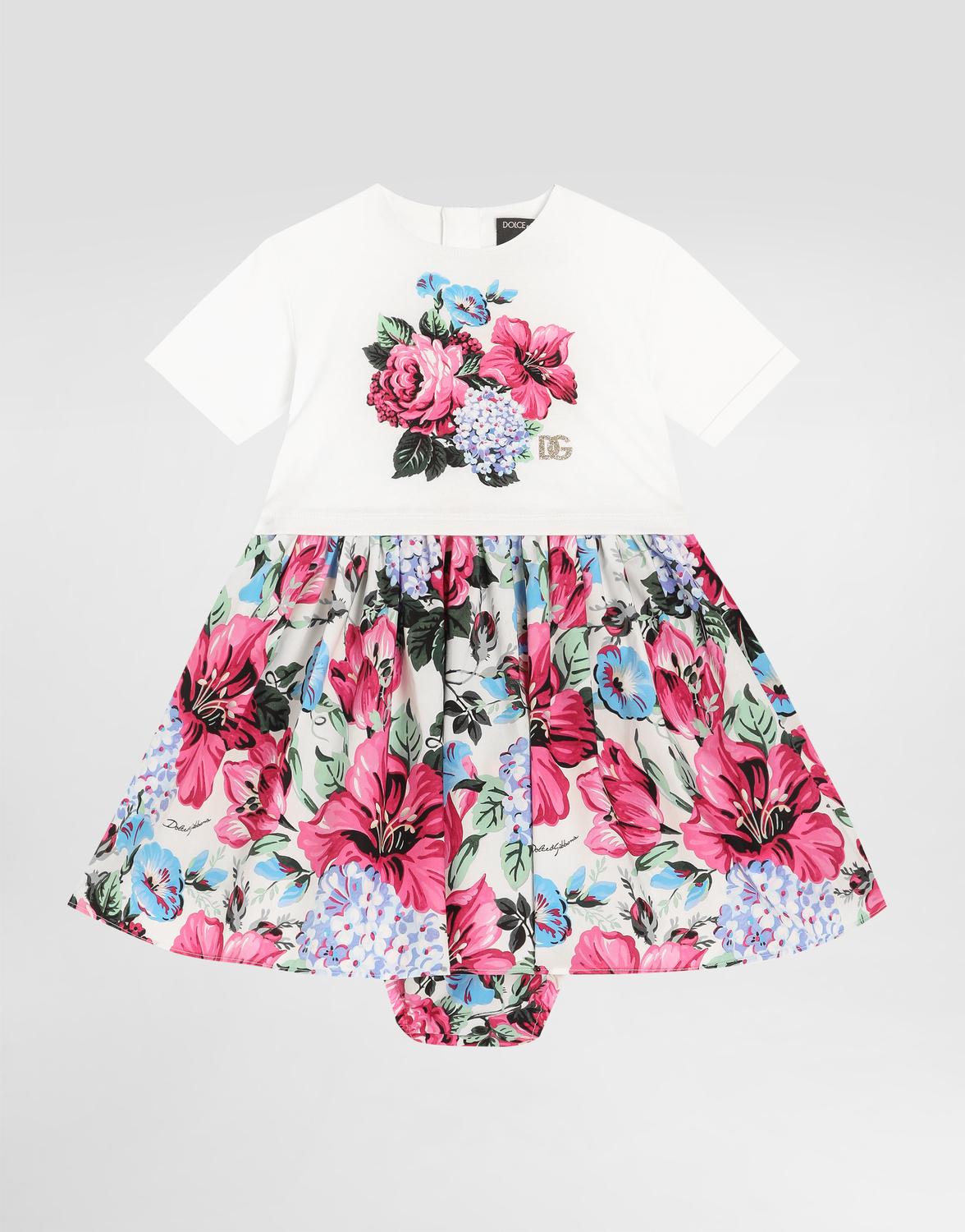 

Платье из принтованного поплина и трикотажа Dolce&Gabbana, мультиколор