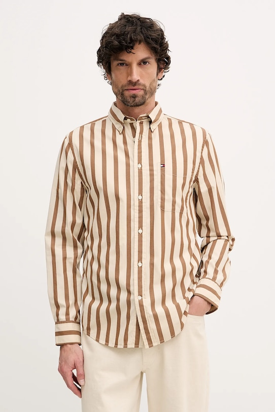 

Хлопковая рубашка Tommy Hilfiger, коричневый