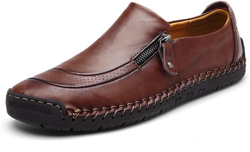 

Мужские повседневные слипоны UPIShi Driving из оксфордской кожи, прошитые лоуферы с монетным карманом, легкая обувь, коричневый