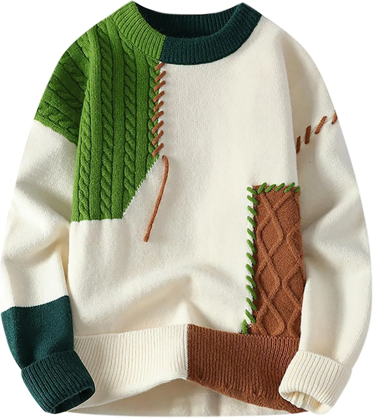 Толстовка Wool Sweater мужская, осень-зима, длинный рукав, кабельная вязка, свободный крой, plus size