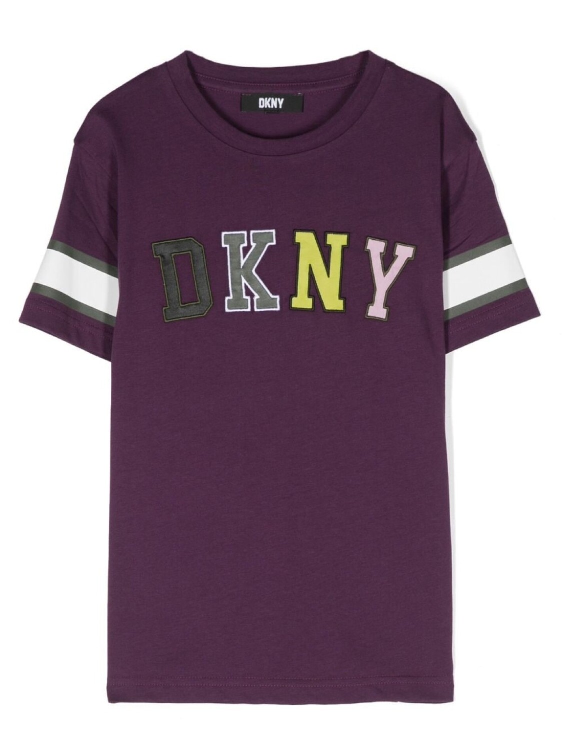 

DKNY футболка с нашивкой-логотипом, фиолетовый