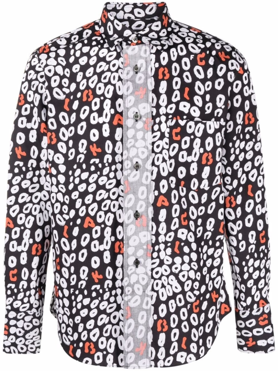 

Black Comme Des Garçons рубашка с леопардовым принтом, черный