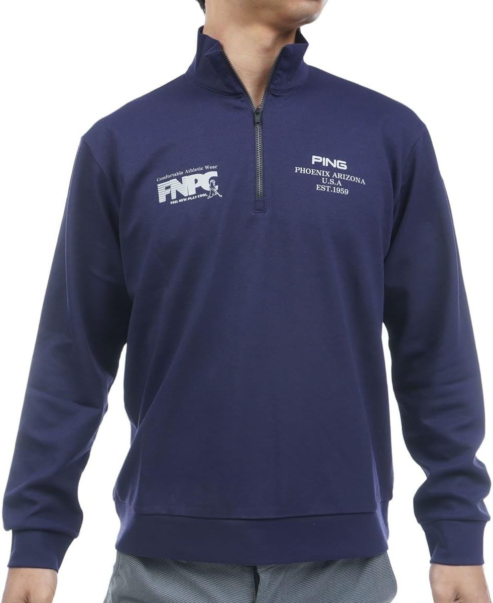 

Мужская толстовка с высоким воротником Ping Apparel (эластичная во всех направлениях, приятная на ощупь) 621-6162201, темно-синий