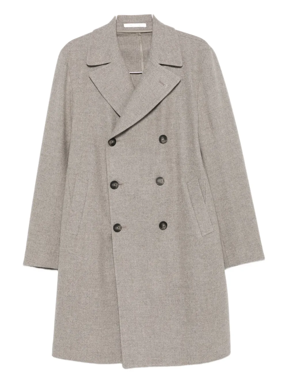 

Двубортное пальто с узором «елочка» Tagliatore