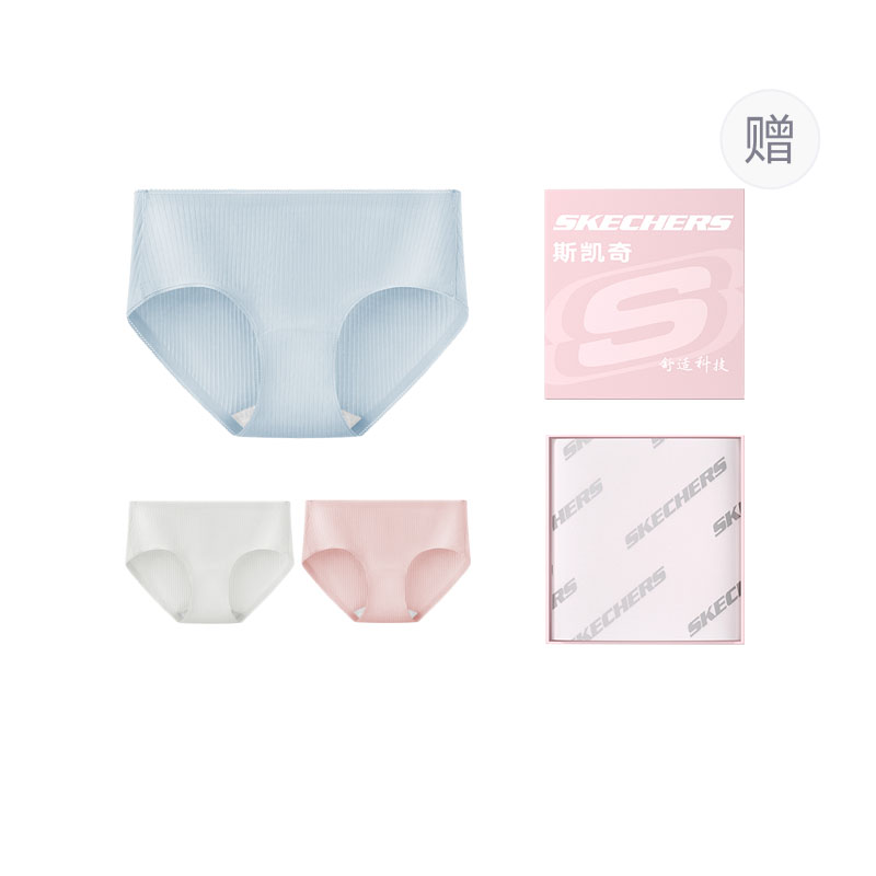 

Женские трусы, 3 пары, подарочный набор Skechers, Freesia Purple+Alocasia White+Peachy Pink