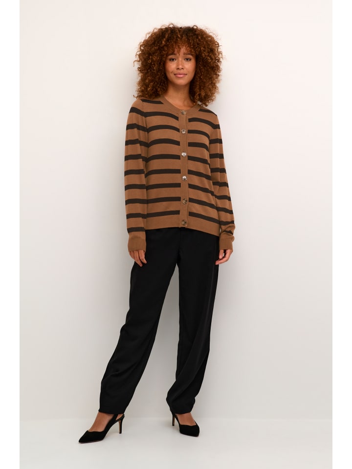 

Кардиган Kaffe, цвет brown/black stripe