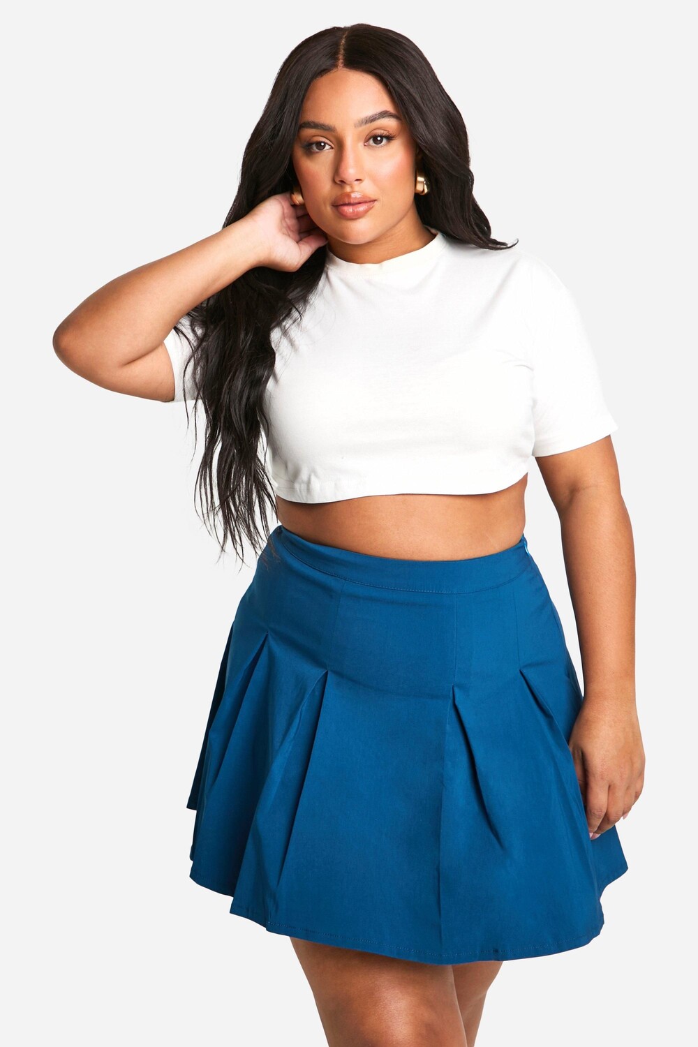 

Юбка плиссированная Boohoo Plus, petrol