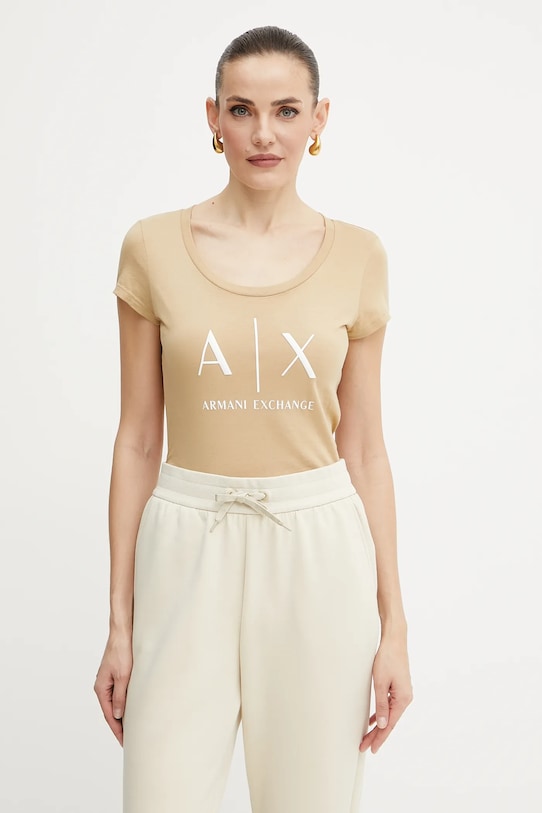 

Хлопковая футболка Armani Exchange, зеленый