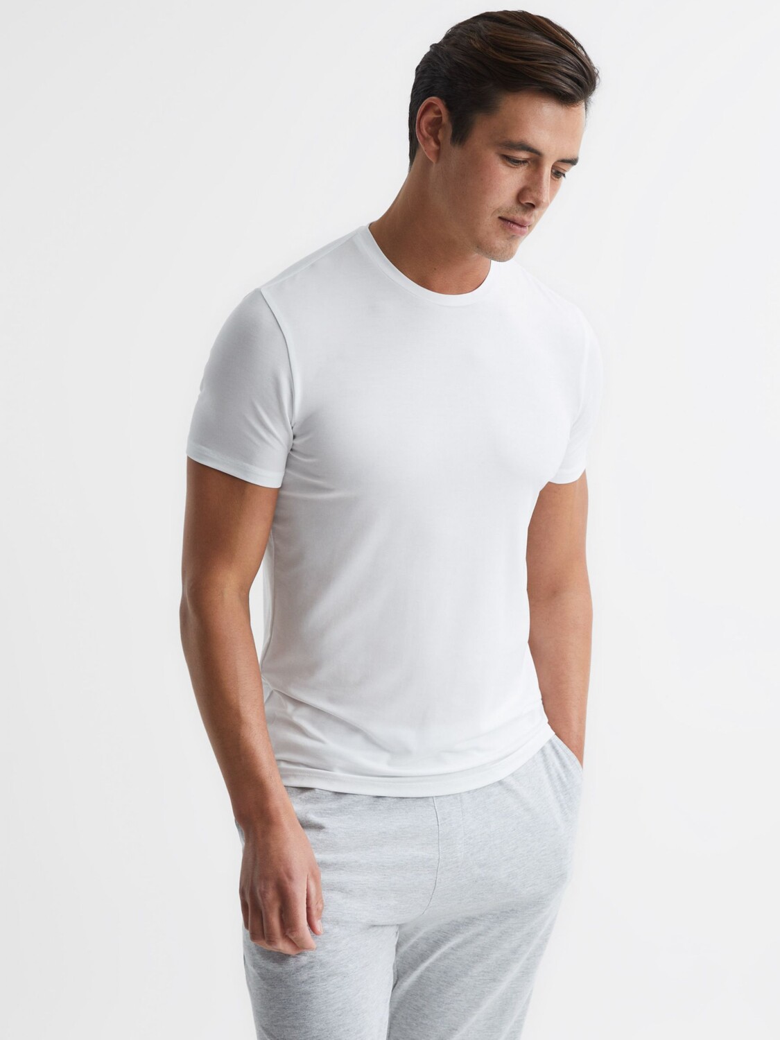 

Топ Reiss Aspen Mercerized с круглым вырезом, белый