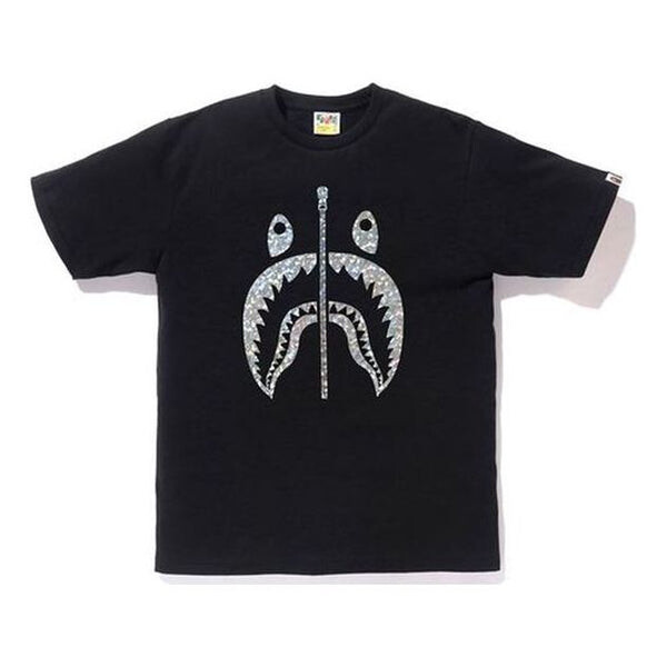 

Футболка half zip shark face t-shirt 'black' A Bathing Ape, черный