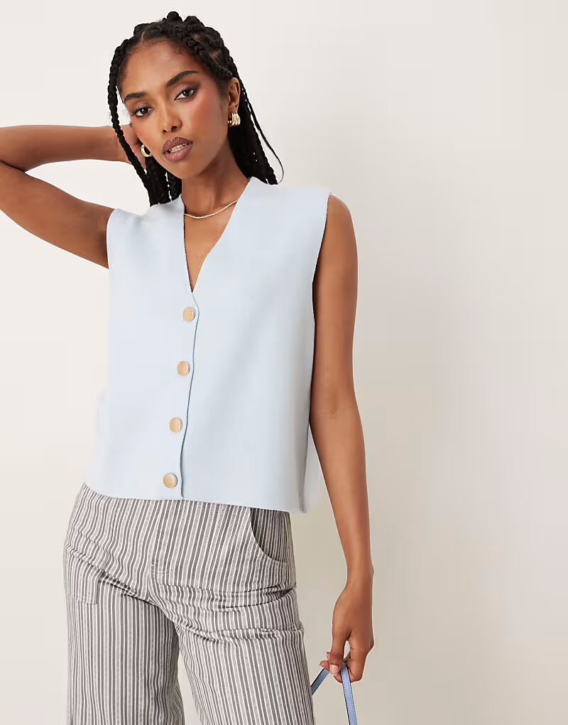 

Структурированный жилет свободного кроя ASOS DESIGN синего цвета