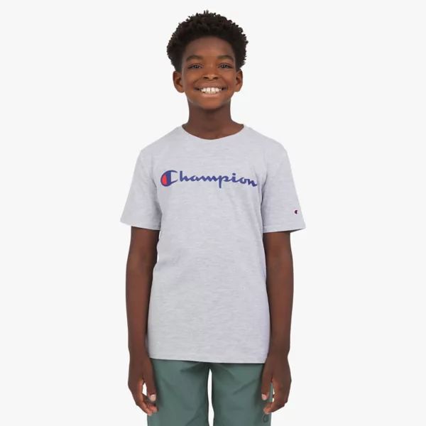 

Футболка с классическим логотипом Signature для мальчиков 8-20 лет Champion, серый