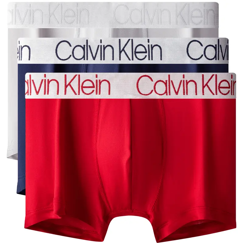 

Мужские трусы, комплект из 3 штук Calvin Klein, 3 pack (темный синий+красный+светлый серый)