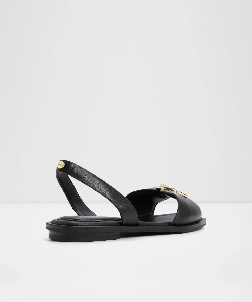 Женские сандалии на плоской подошве с квадратным носком Aldo, черный — фото 4