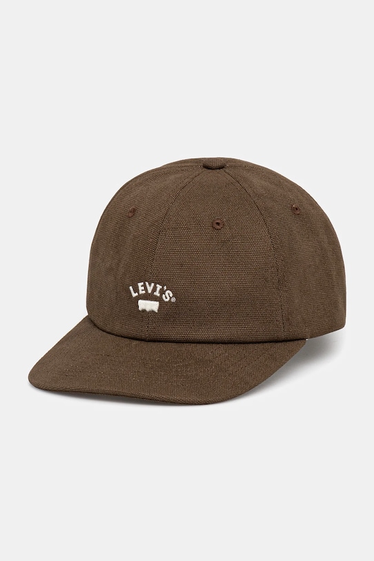 

Хлопковая кепка с козырьком Levi'S, коричневый