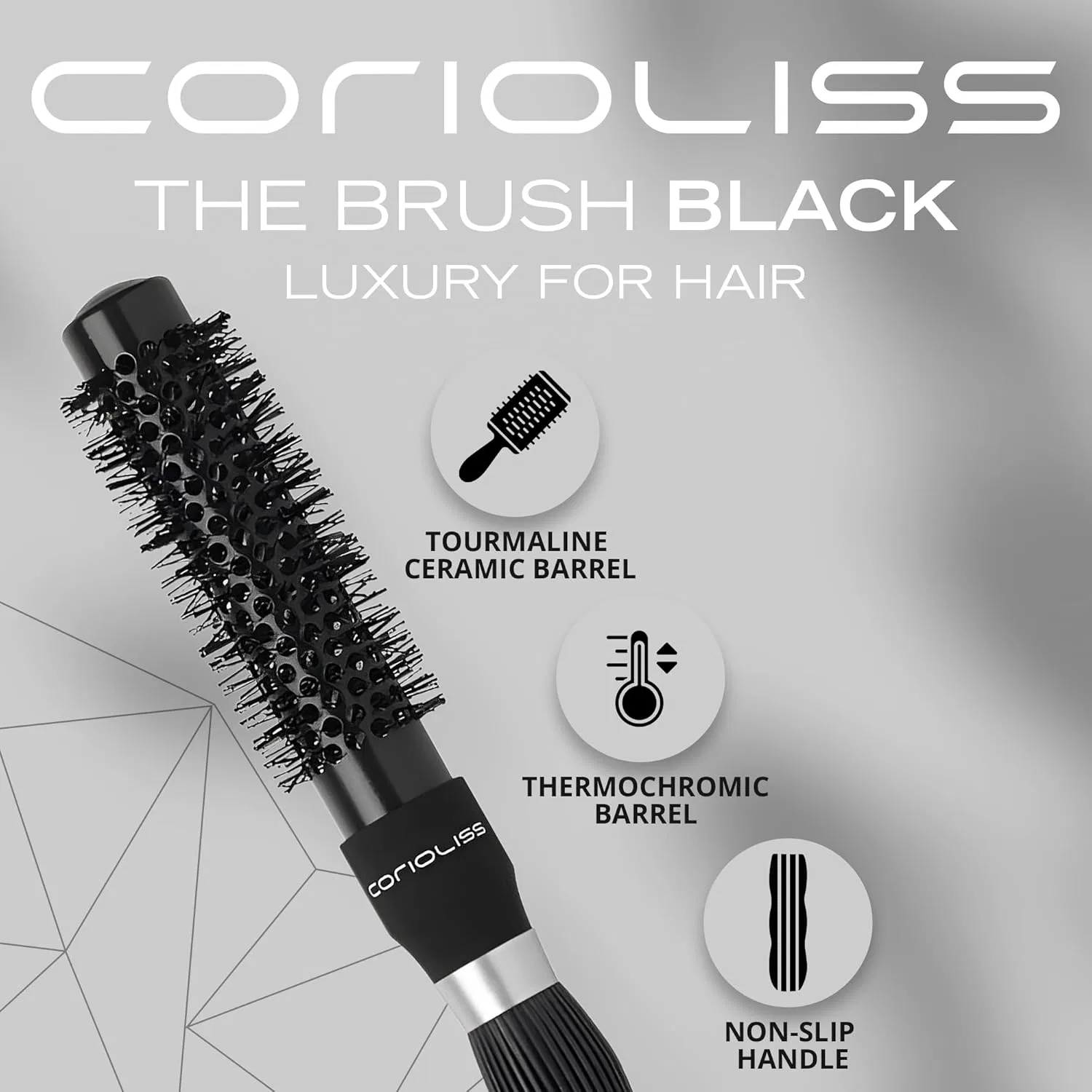 Керамическая щетка-брашинг для волос от Corioliss Corioliss, Black 25 Mm — фото 2