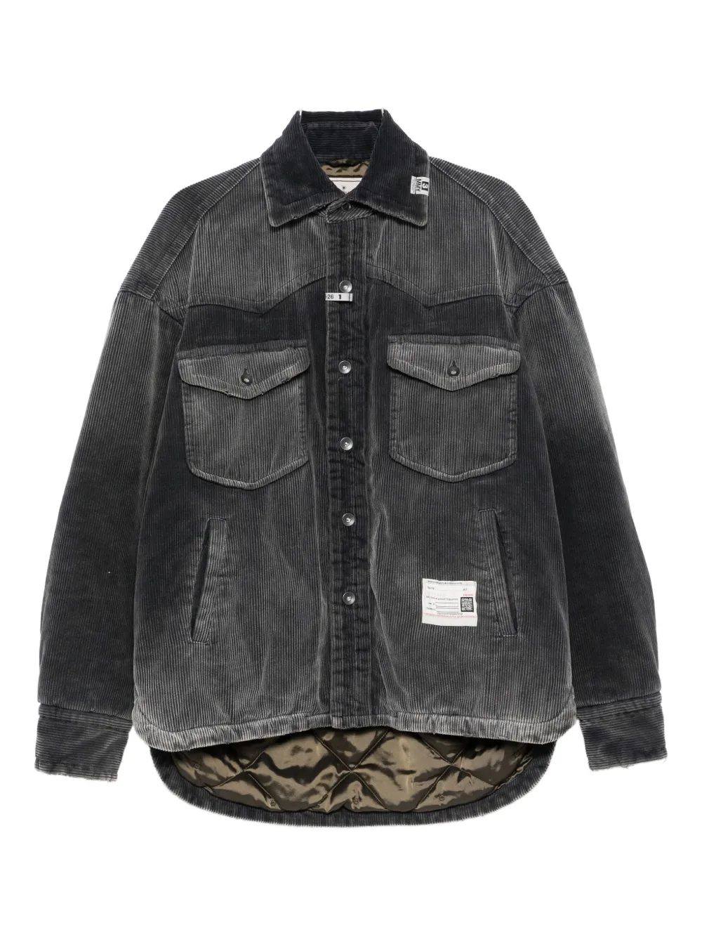 

Вельветовая куртка-рубашка Maison Mihara Yasuhiro, серый